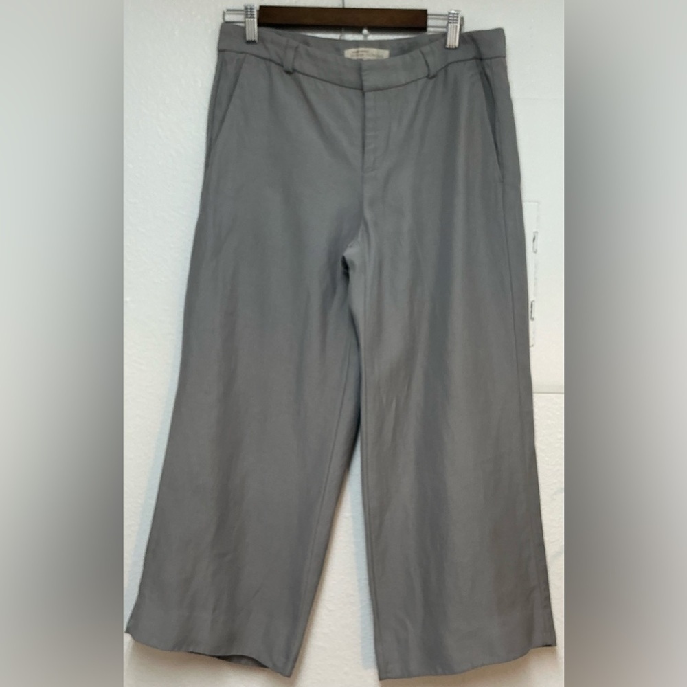 Banana Republic Heritage Collection Viscose Linen Wide-Leg Gray Pants Size 6